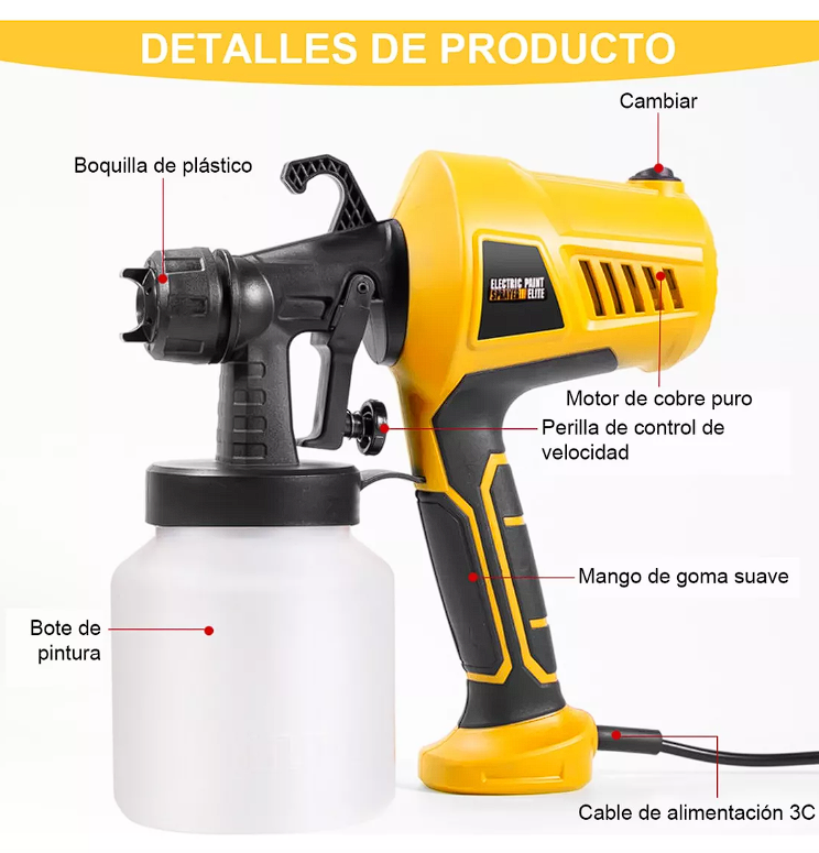 PowerJet 500W™ - Pistola Pulverizadora Eléctrica 🚀🎨