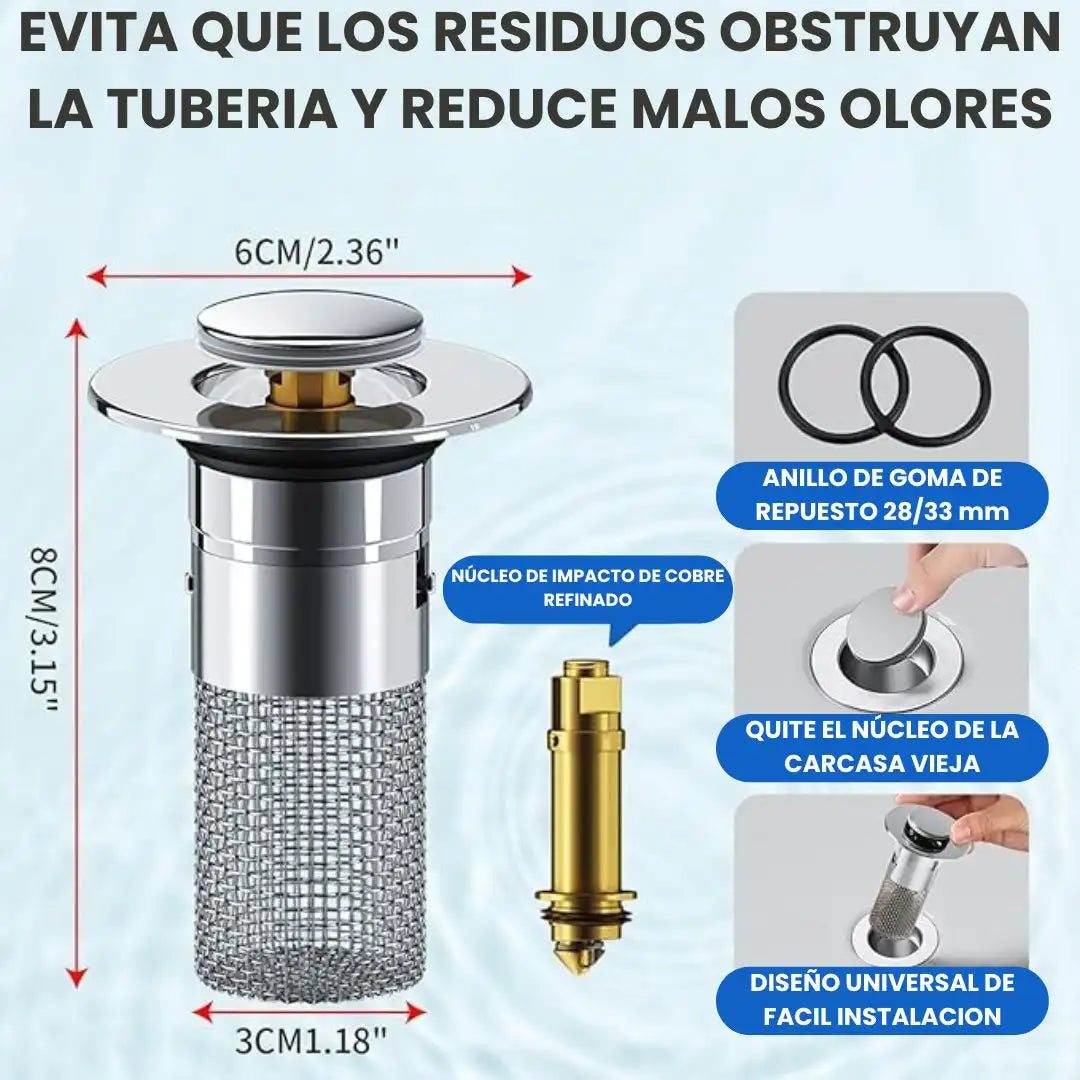 HOY 2X1 ¡Despídete de los atascos con el Tapón Filtro Universal de Drenaje!