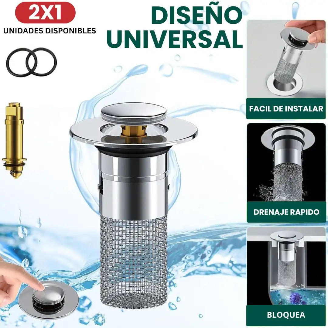HOY 2X1 ¡Despídete de los atascos con el Tapón Filtro Universal de Drenaje!